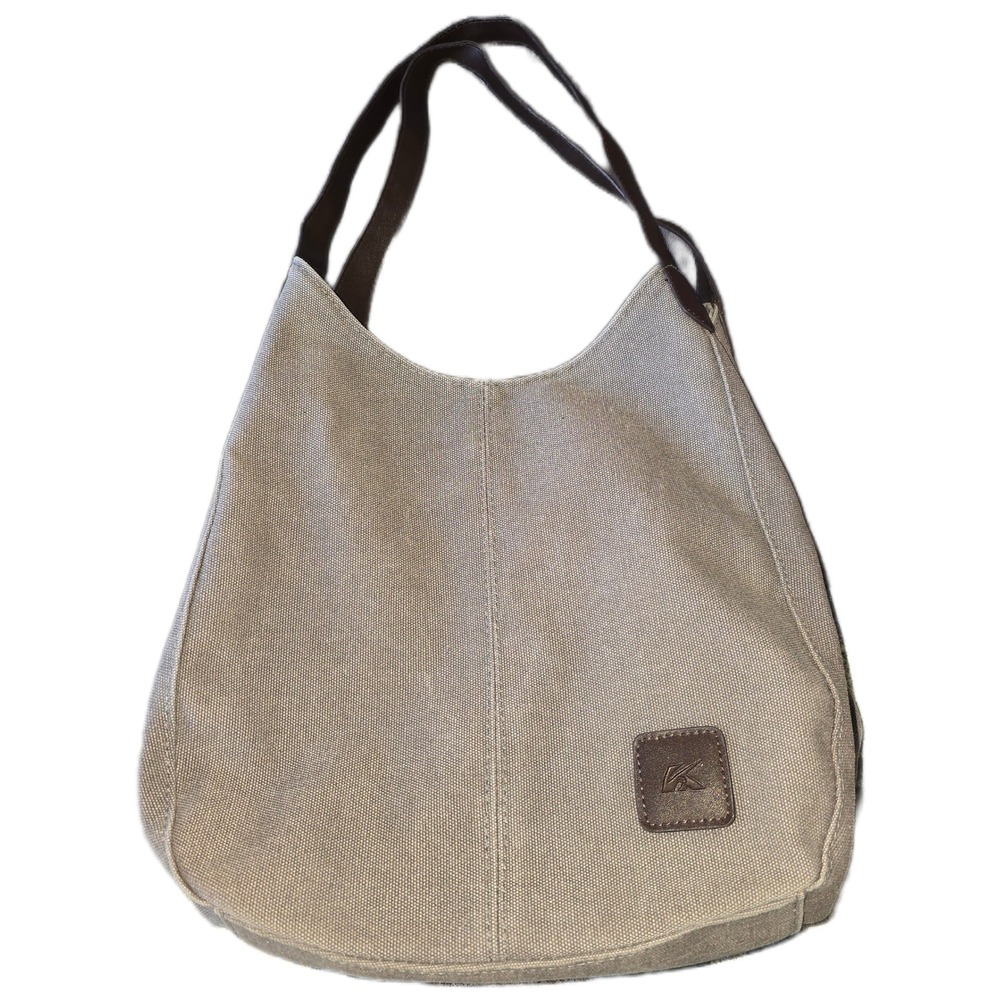 K2 grey bag 2 magnet closed sections one zip section  super clean  approx 10x12"